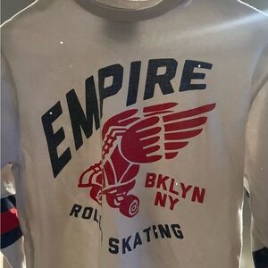 Original Retro Brand Empire Skating Crop Top - White and Red